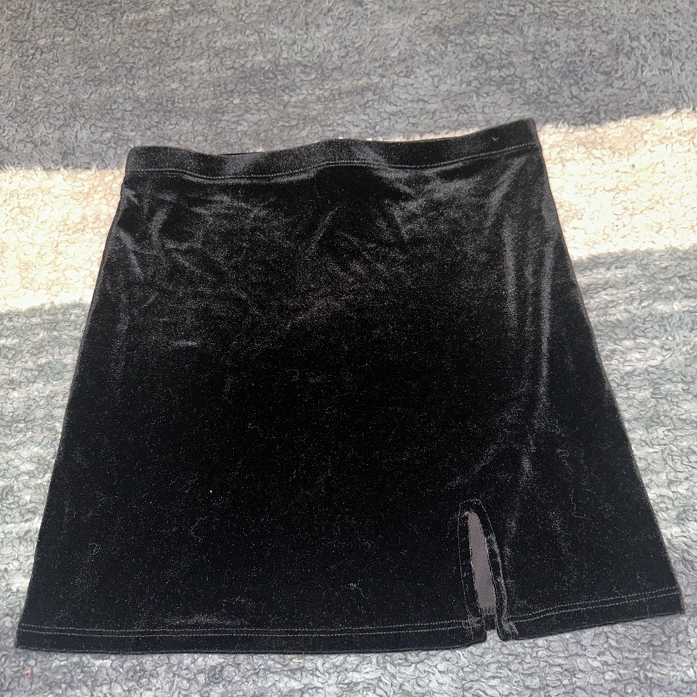 Black velvet skirt